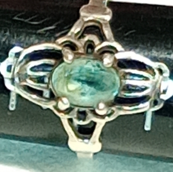 Vintage Art Nouveau/Art Deco Style Sterling Gemstone Ring - Picture 14 of 15